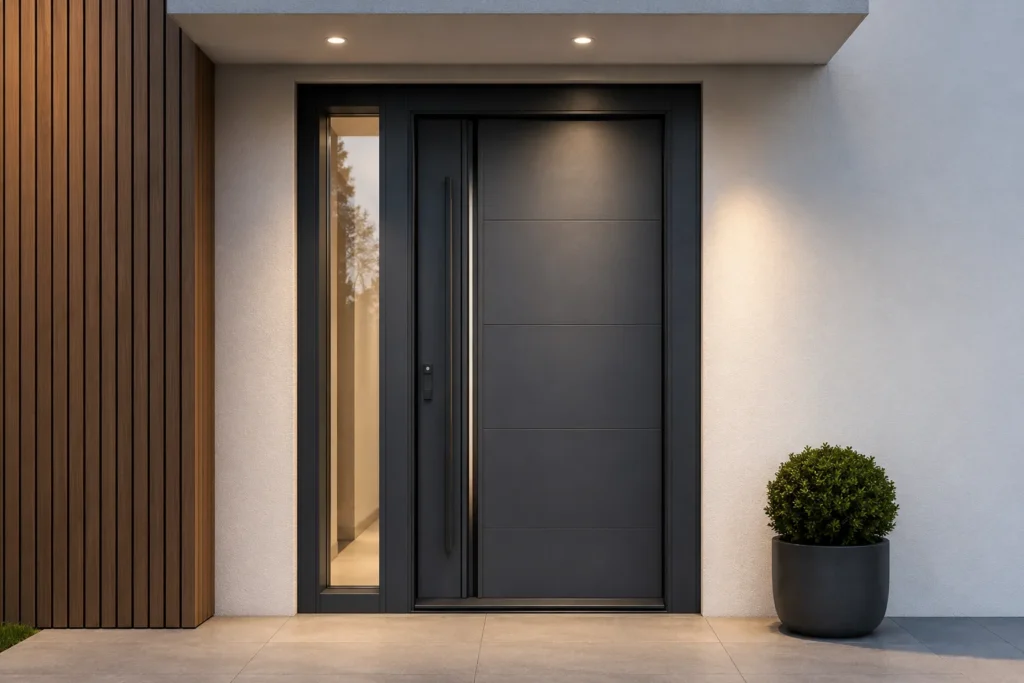 ES110 passive aluminium entrance door for luxury villas and hotels in the Middle East