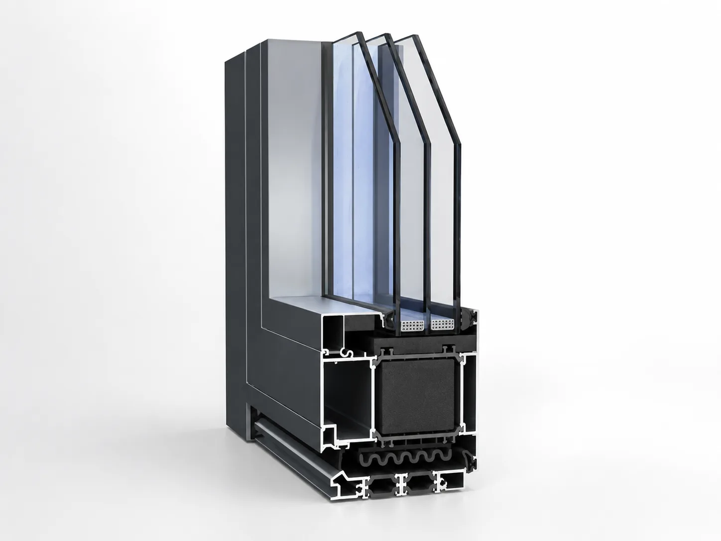 ES110 passive entrance door — thermal break aluminum profile section