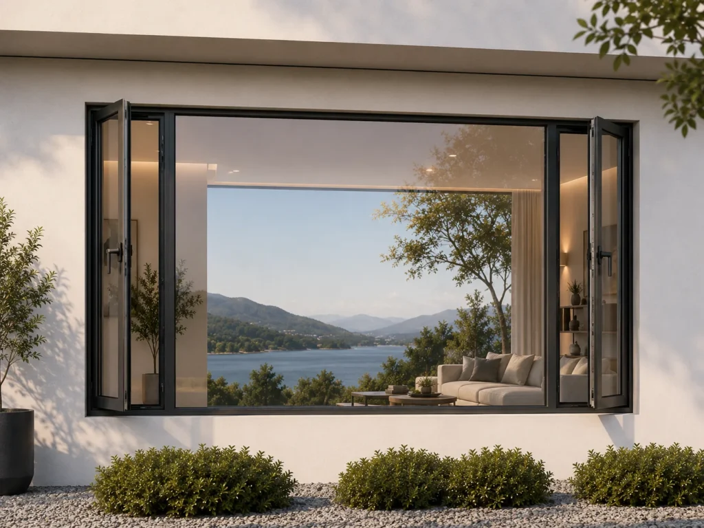 EL86 slim frame panoramic window for high-end facades and feature openings