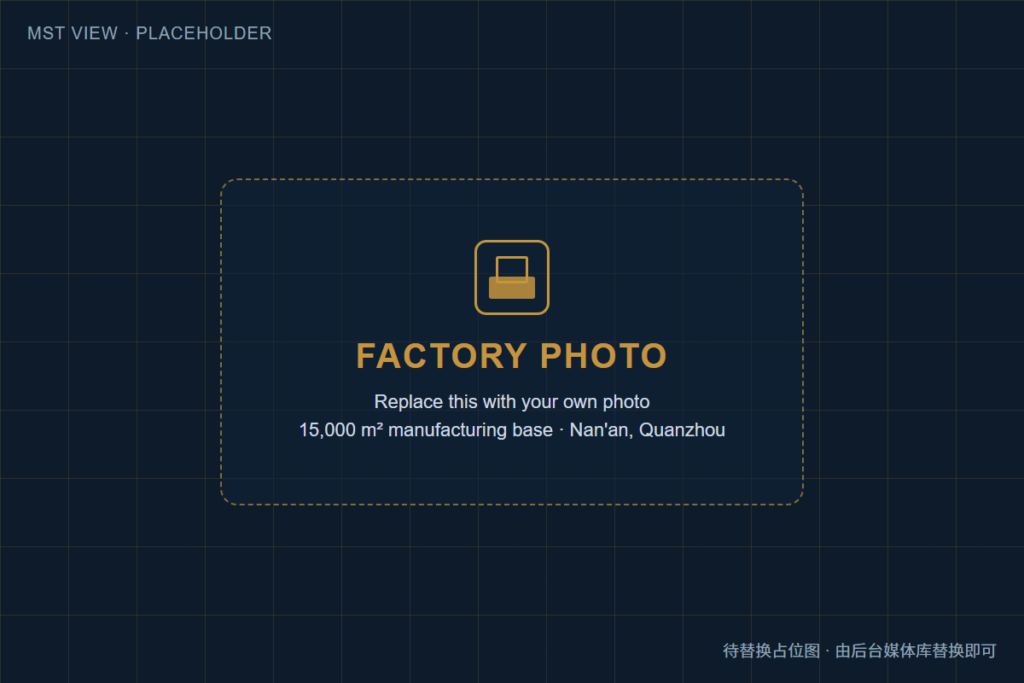 15,000 m² manufacturing base · Nan'an, Quanzhou