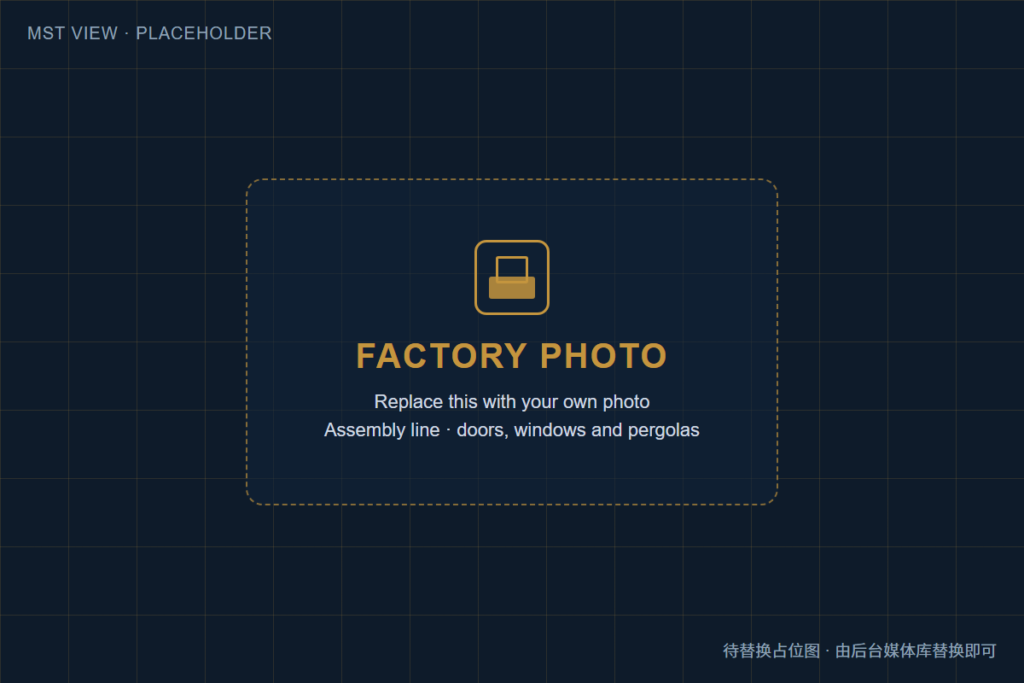 Assembly line · doors, windows and pergolas